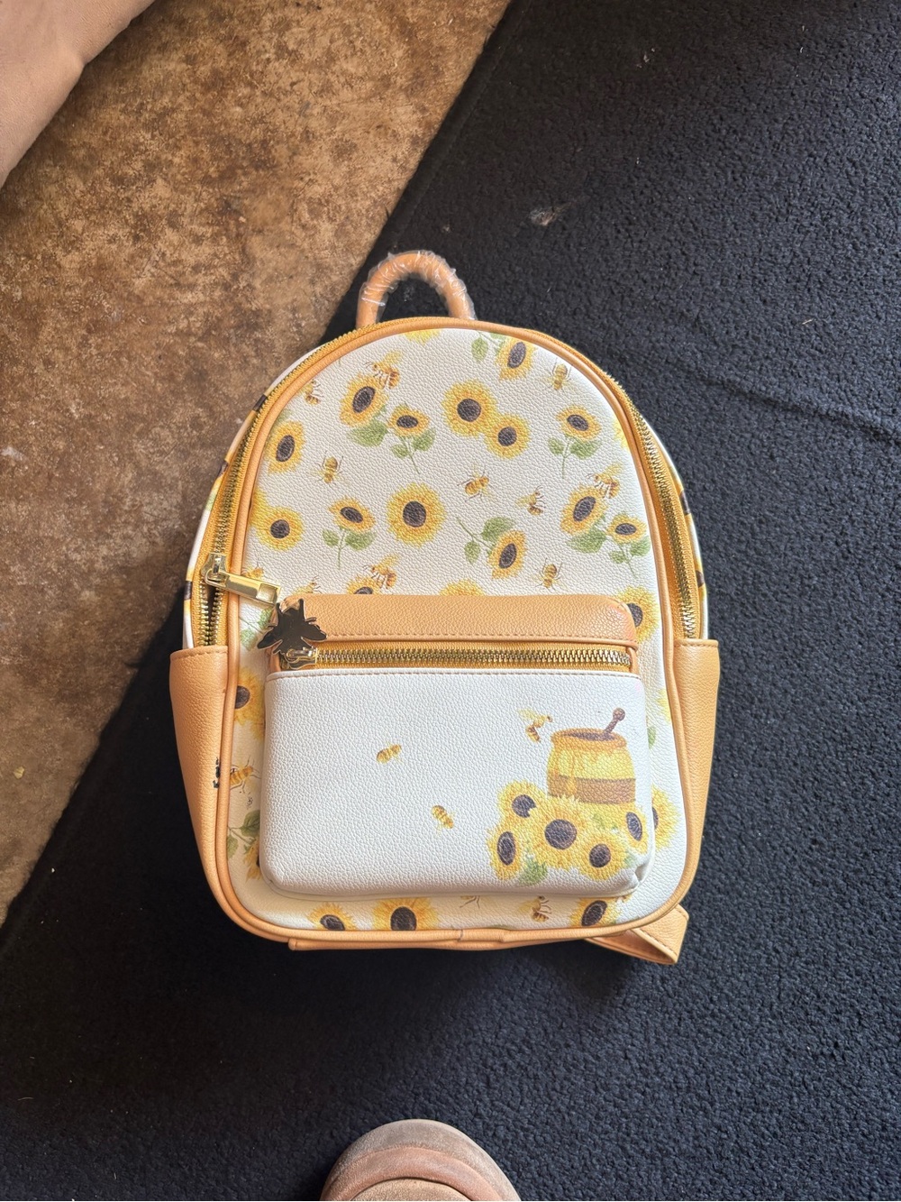 Kids Sunflower Print Mini Backpack - Yellow